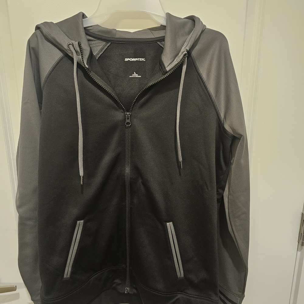 Sport-Tek Womens Black and Gray Jacket. Size Large. Nwot.